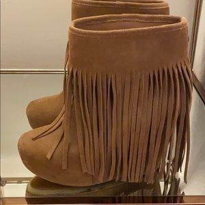 Koolaburra fringe wedge bootie